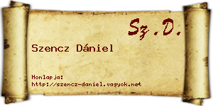 Szencz Dániel névjegykártya
